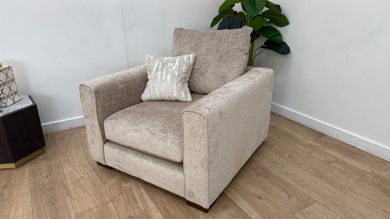Sofology Majestica Fabric Chair in Teddy Chenille Natural Mix