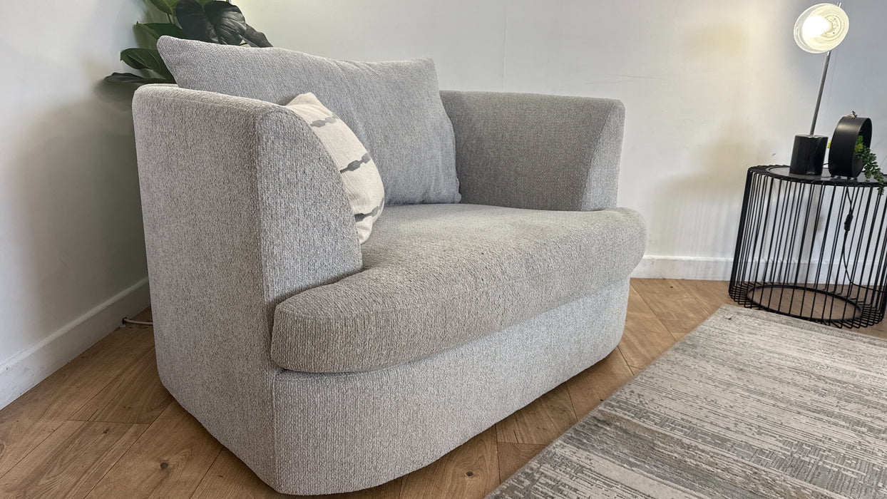 Sofology Chloe Fabric Loveseat Chair in Silver Mix