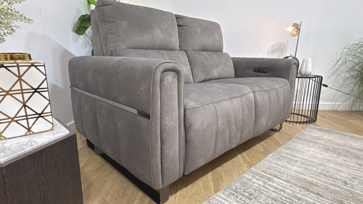 Sofology Ravello Fabric 2 Seater Power Recliner in Lifestyle Flecked Mocha