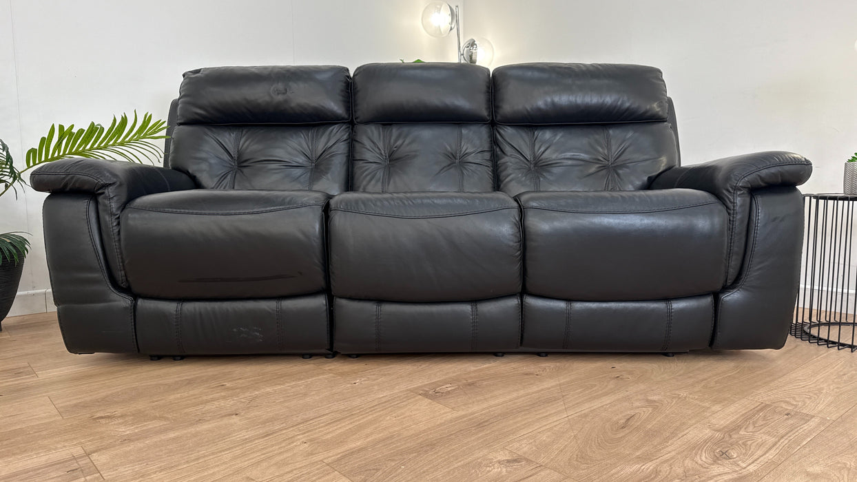 Brilley 3 Seater Manual Recliner Leather Sofa