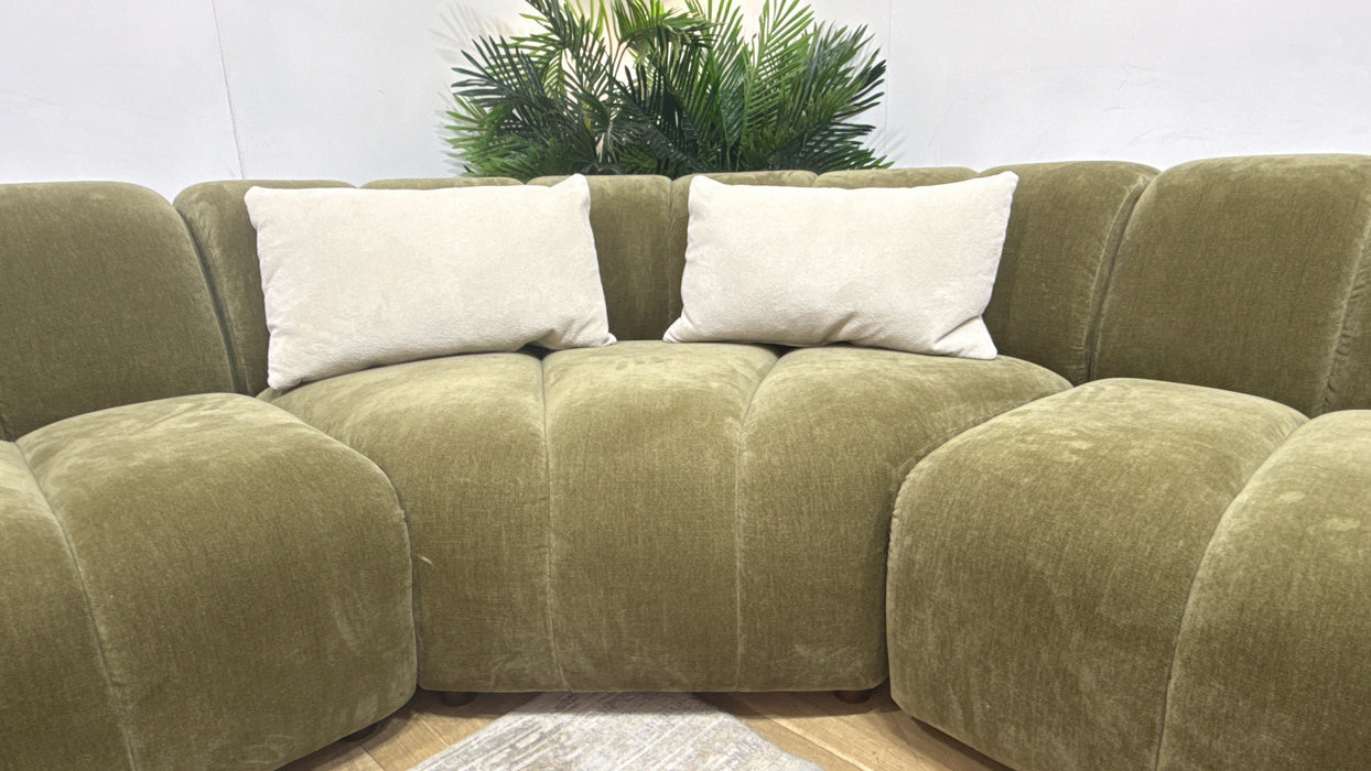 Sofology Waldorf Fabric 1.5 Corner 2 in Waldorf Soft Chenille Olive