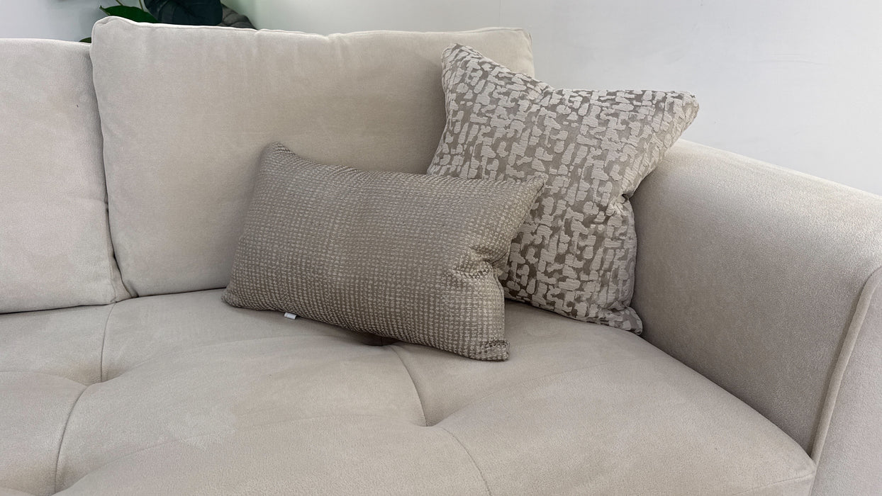 Sofology Ascot Fabric 4 Seater Bench Seat in Soft Sherpa Natural Mix