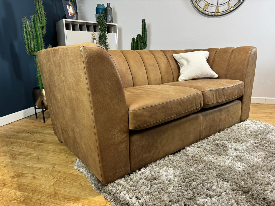 Downtown Leather 2 Seater - Character Leather Tan