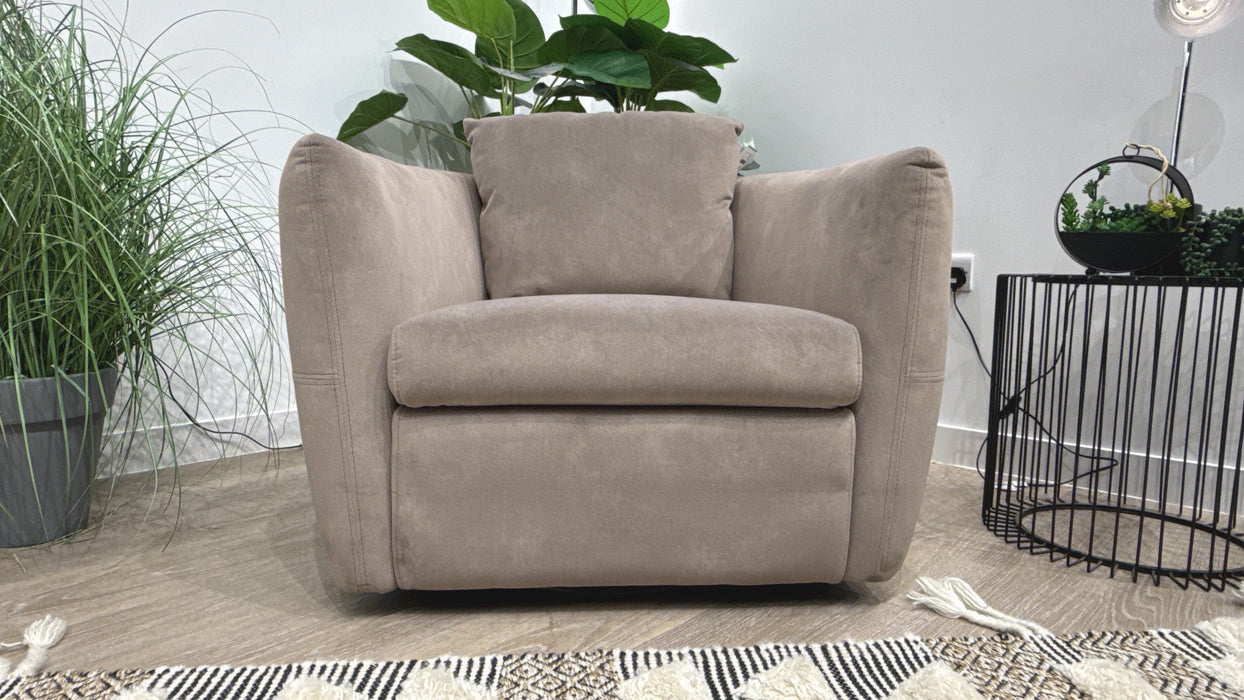 Sofology Marvella Fabric Swivel Chair in Lifestyle Flecked Nutmeg