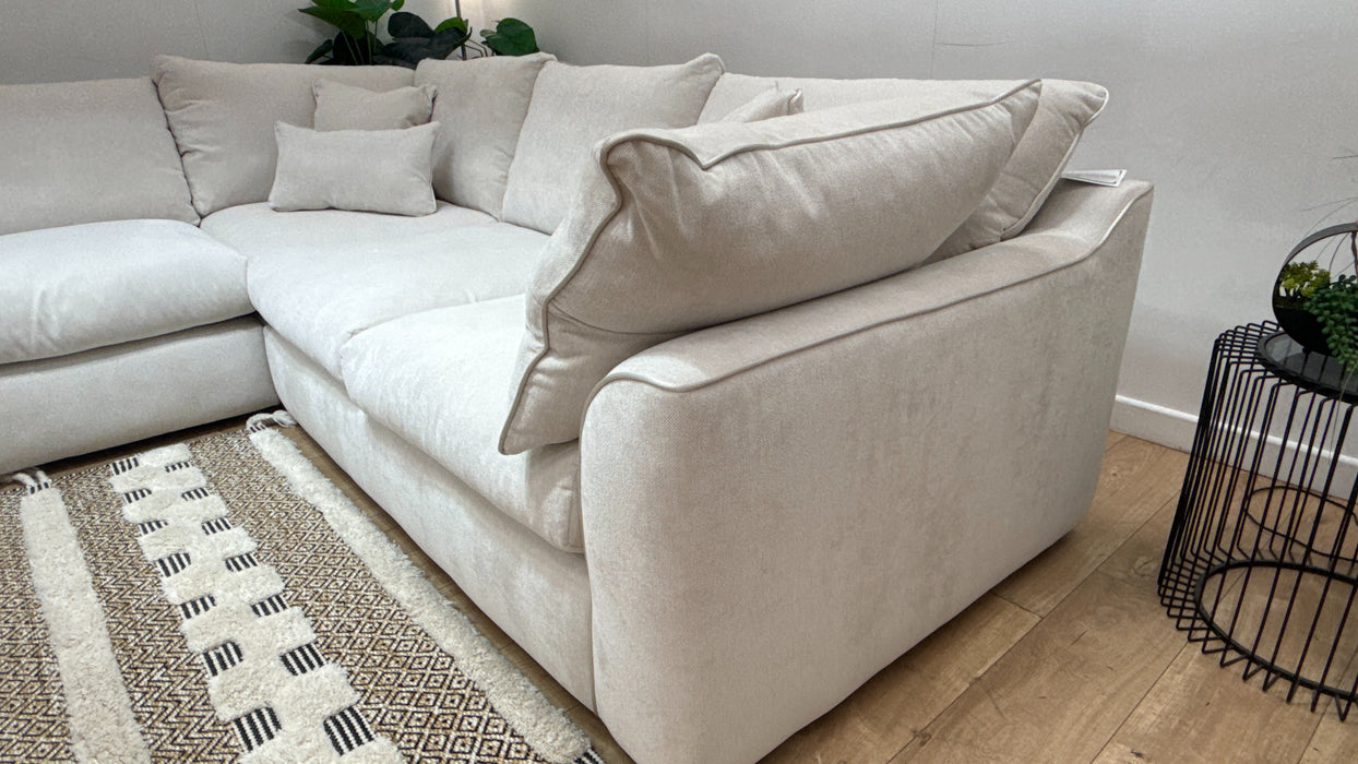 Sofology Georgio Fabric 3 Corner 3 Feather Flex Seats in Lifestyle Plush Chenille Mist Mix