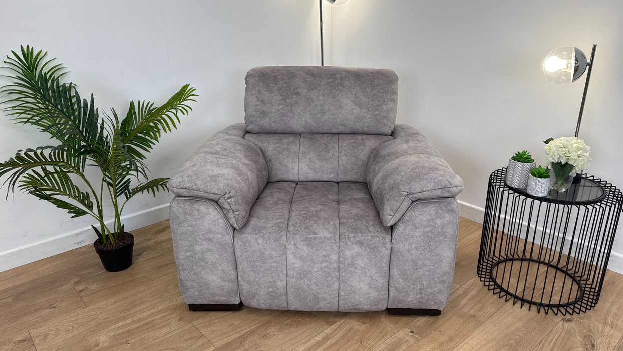 Montebello 1 Seater - Fabric Power Reclining Chair - Grey