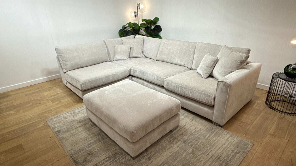 Sofology Majestica Fabric Chaise 1 Corner 3 in Luxe Chenille Oyster