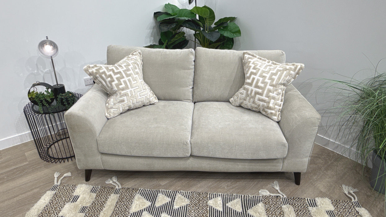 Sofology Mayfair Fabric 2 Seater Foam Seats in Soft Chenille Linen/Pearl Mix