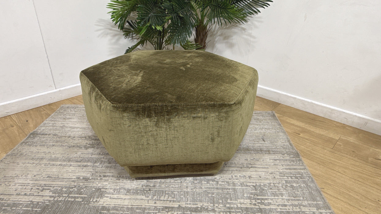 Sofology Regency Designer Footstool in  Luxe Chenille Olive All Over
