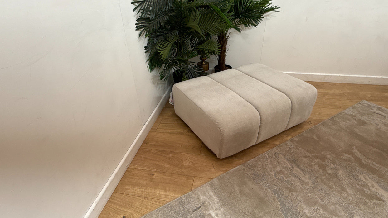 Sofology Waldorf Fabric Storage Footstool in Soft Chenille Linen