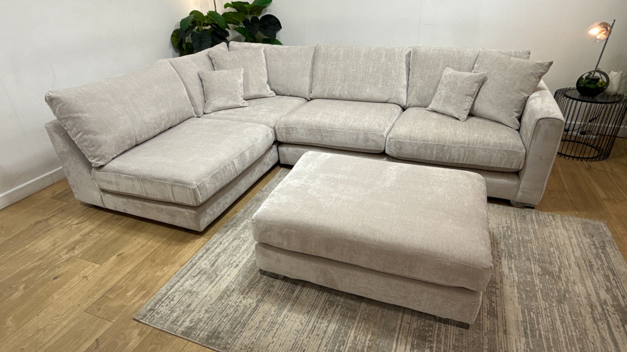 Sofology Majestica Fabric Chaise 1 Corner 3 in Luxe Chenille Oyster