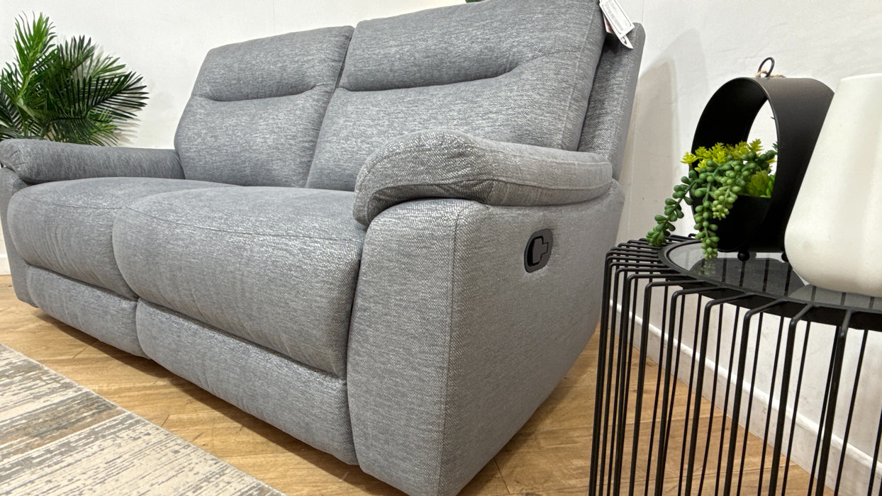 DFS Contigo Fabric 2 Seater Manual Recliner in Grey