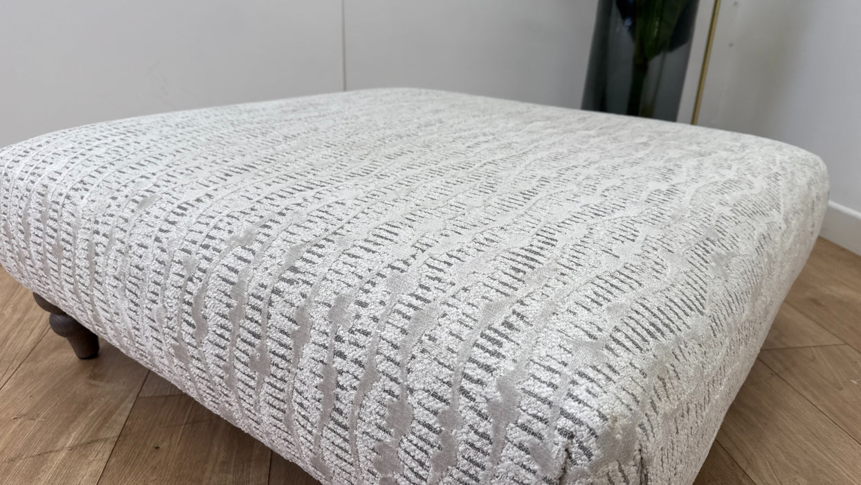 Sofology Highgrove Fabric Designer Footstool in Textured Pebble