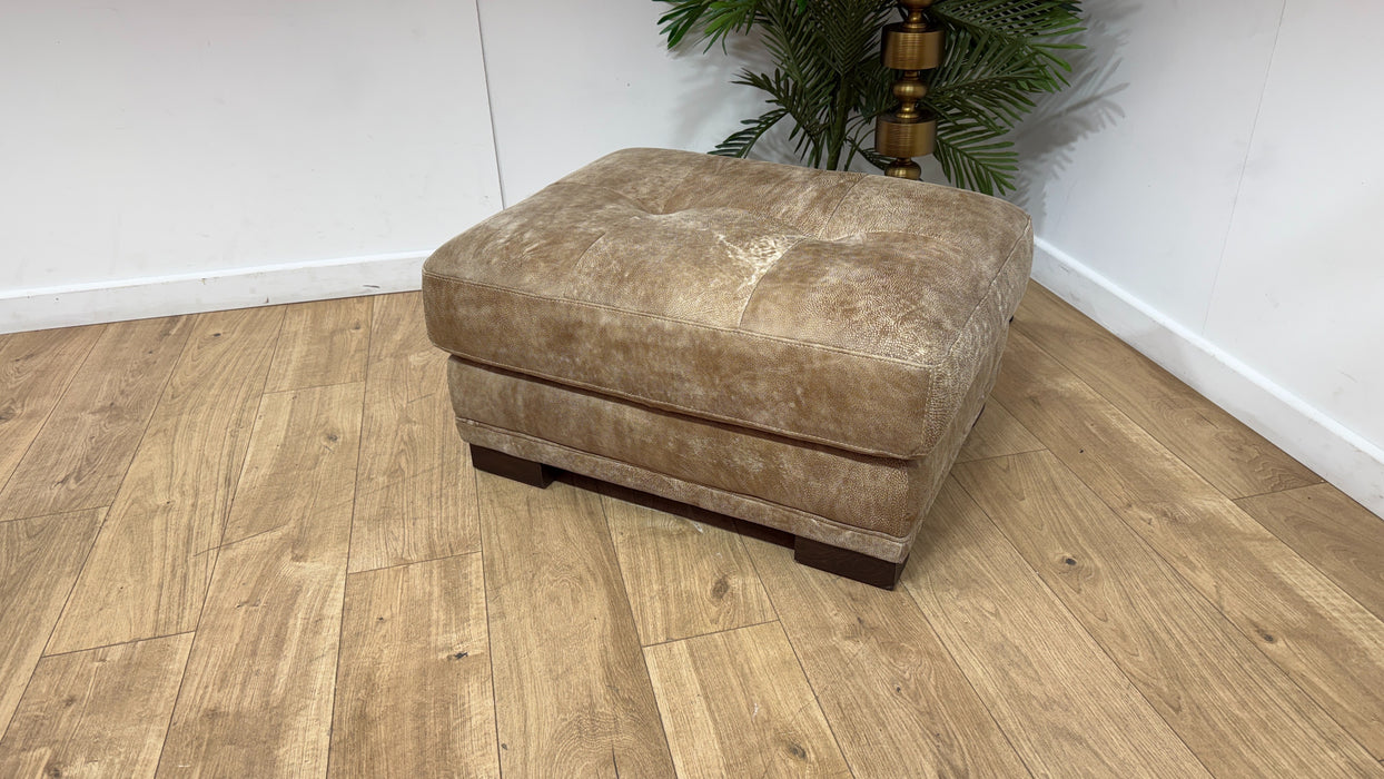 Sofology Huntsman Leather Footstool in Utah Blonde
