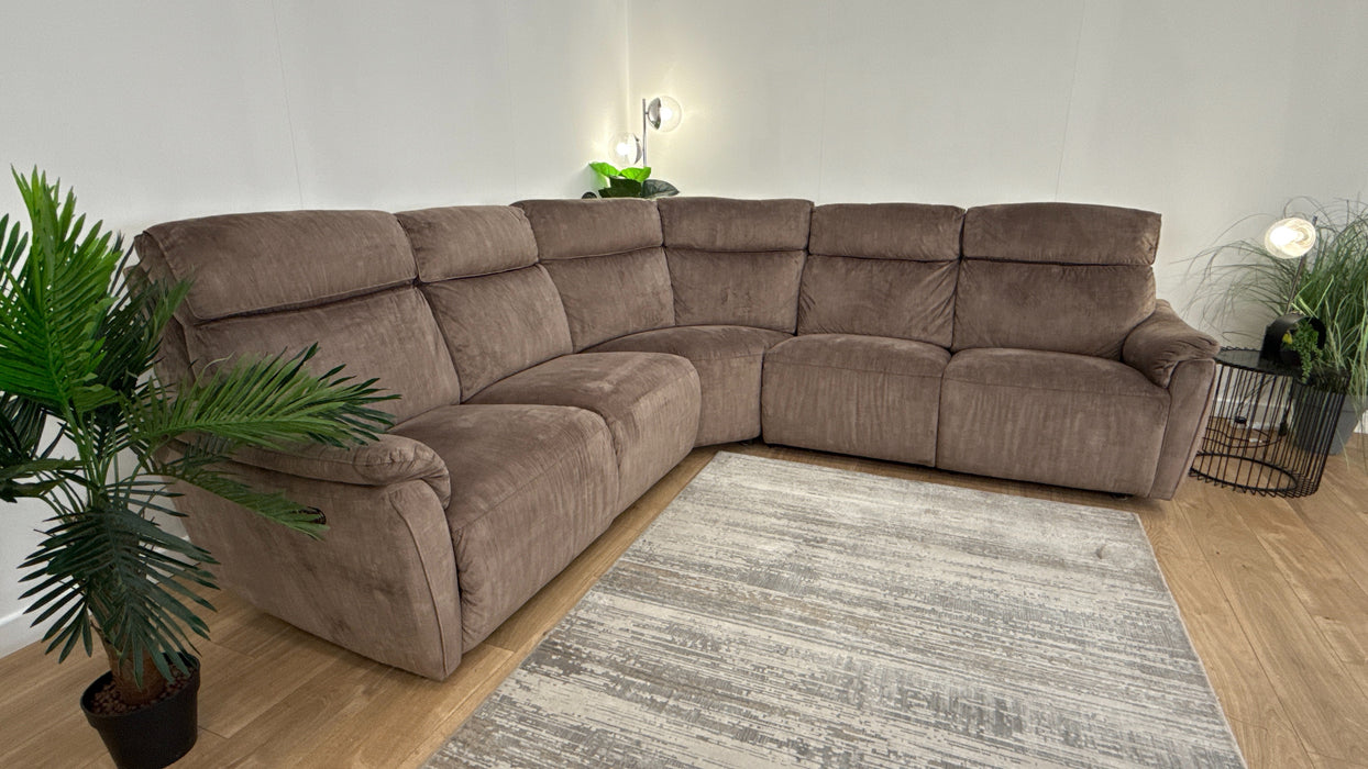 Sofology Parker 3 Corner 3 Recliner Fabric Sofa in Heritage Cedar