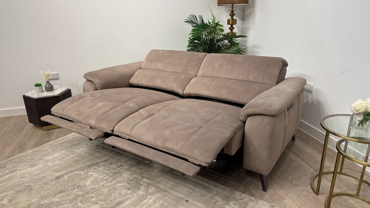 Sofology Bailey Fabric 2.5 Seater Power Recliner in Lifestyle Flecked Nutmeg
