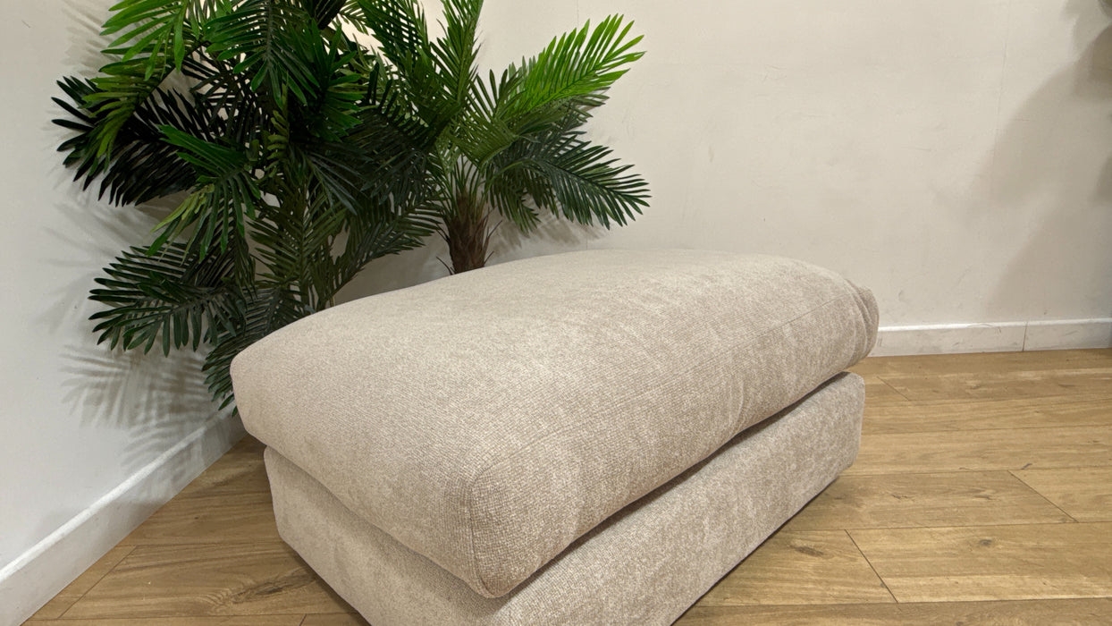 Sofology Haven Fabric Combi Footstool in Cosy Chenille Pebble