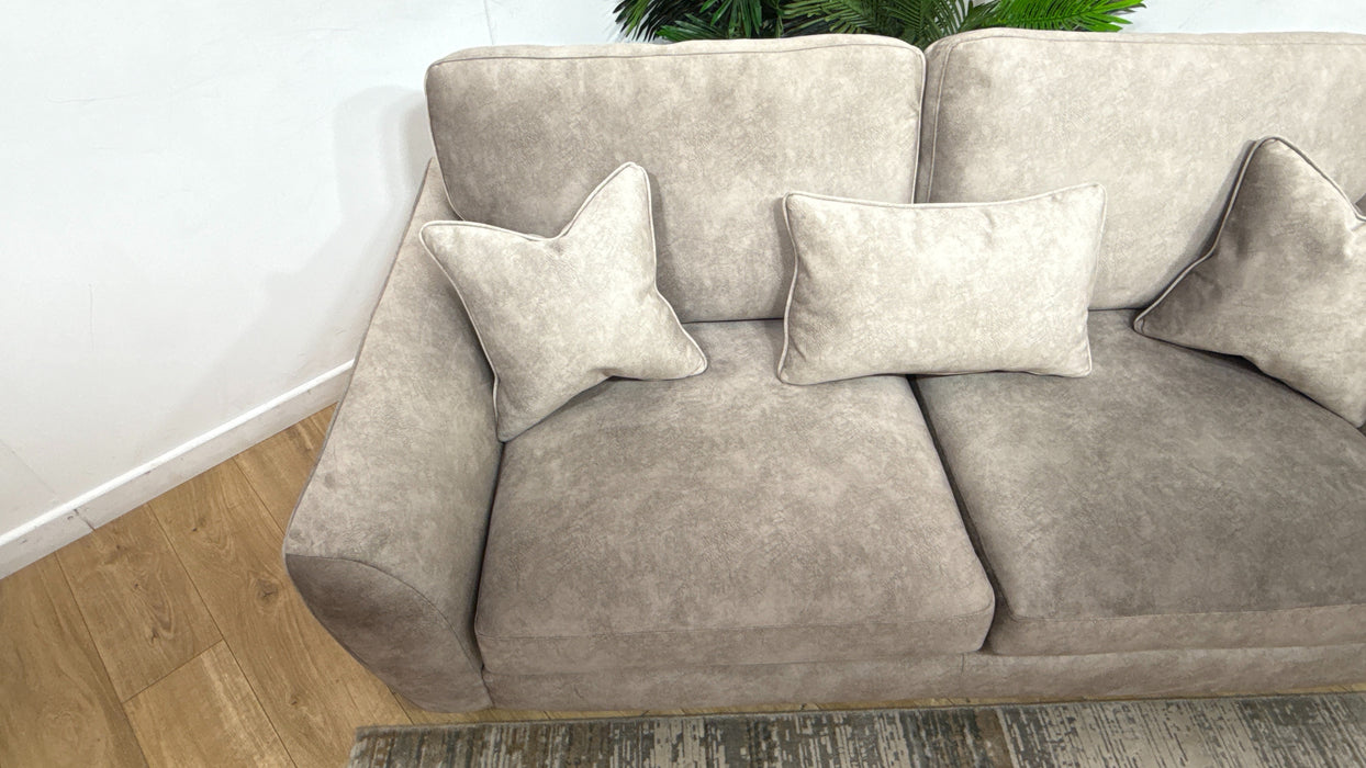 Sofology Hackney Fabric 3 Seater Sprung Seats in Lifestyle Dapple Fabric Stone