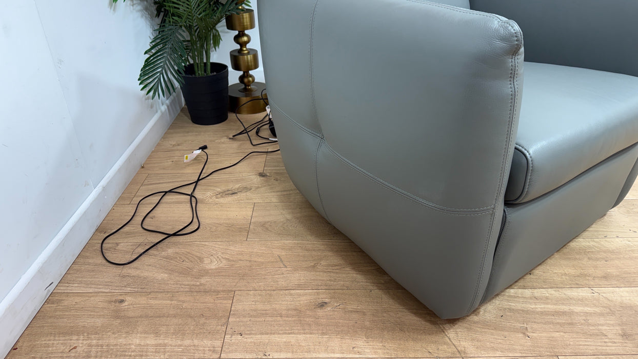 Sofology Marvella Leather Swivel Chair in Trusty Sheen Leather Granite Teal