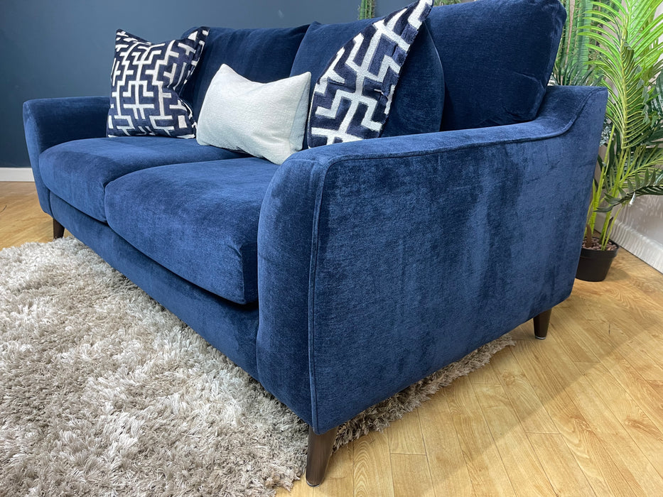 Mayfair 3 Seater - Soft Chenille Navy Mix Fabric (WA2)