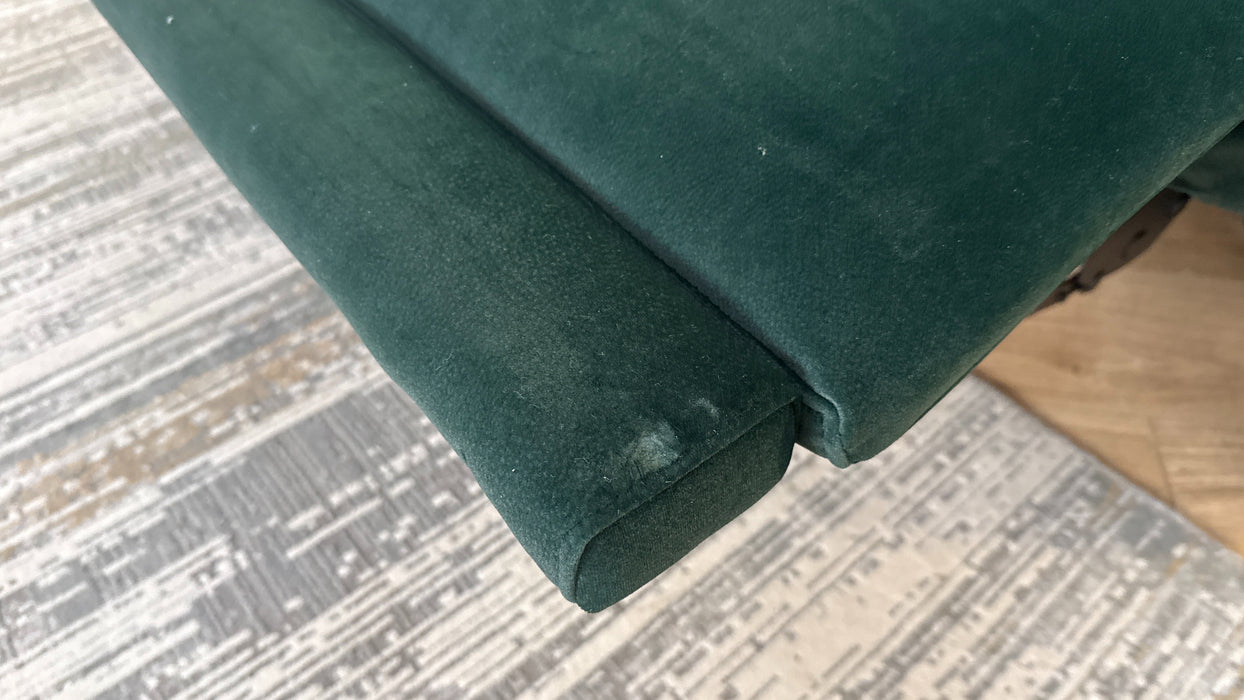 Sofology Dakota Fabric 2 Seater Power Recliner/Headrest in Lifestyle Mottled Dark Green