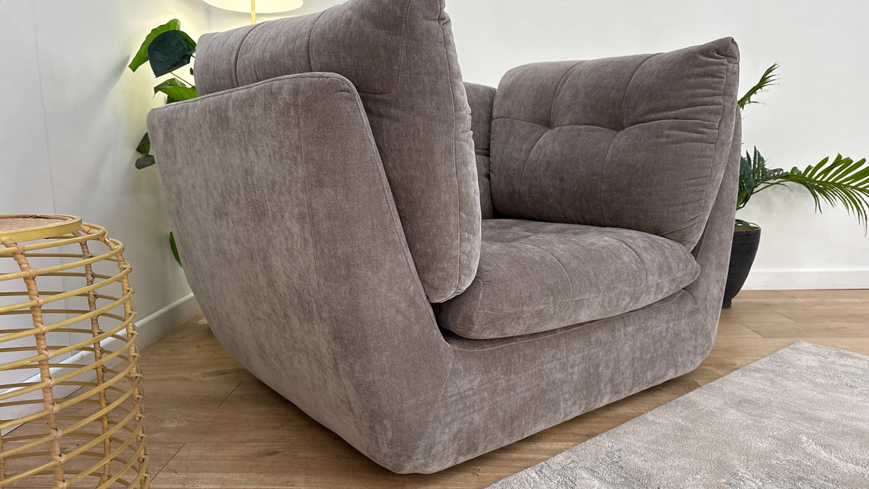 Sofology The Cocoon Fabric Loveseat in Relaxed Chenille Nutmeg