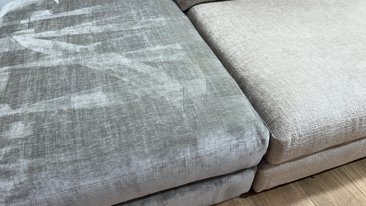 Sofology Majestica Fabric Chaise 1 Corner 3 in Teddy Chenille Natural Mix