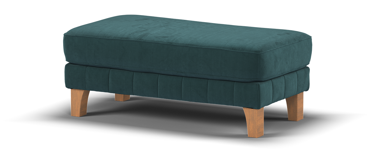 Sofology Fluted Isla Designer Fabric Footstool  in Azure All Over