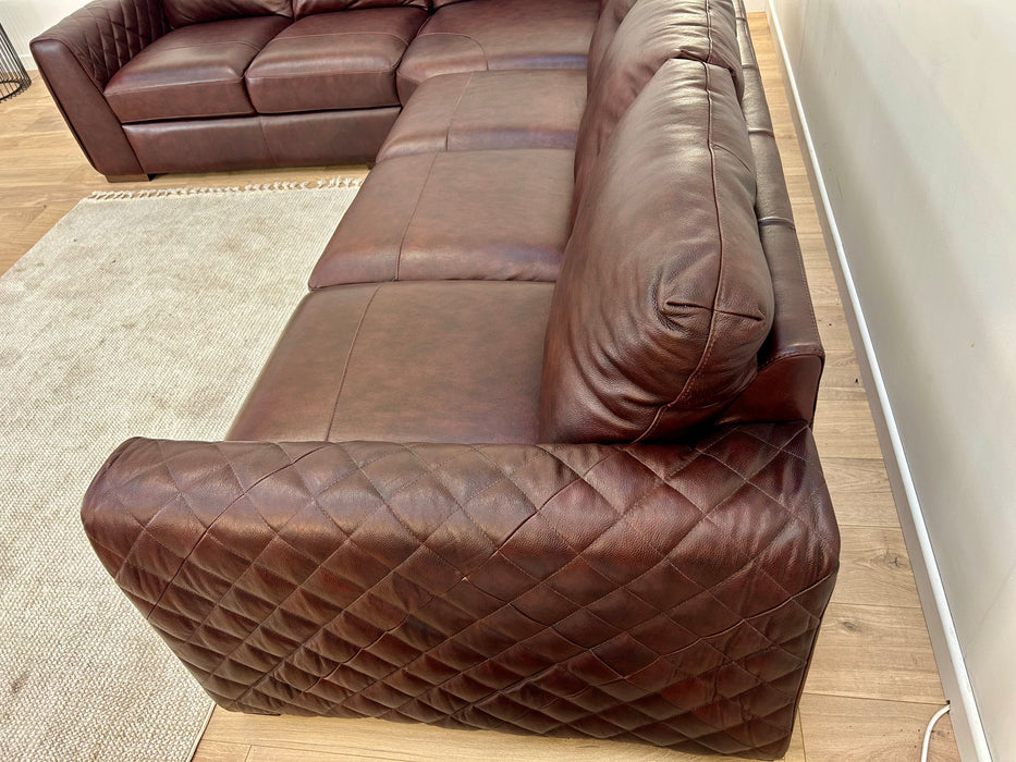 Mazzini 2 Corner 3 - Leather Sofa - Dakota Mid Brown