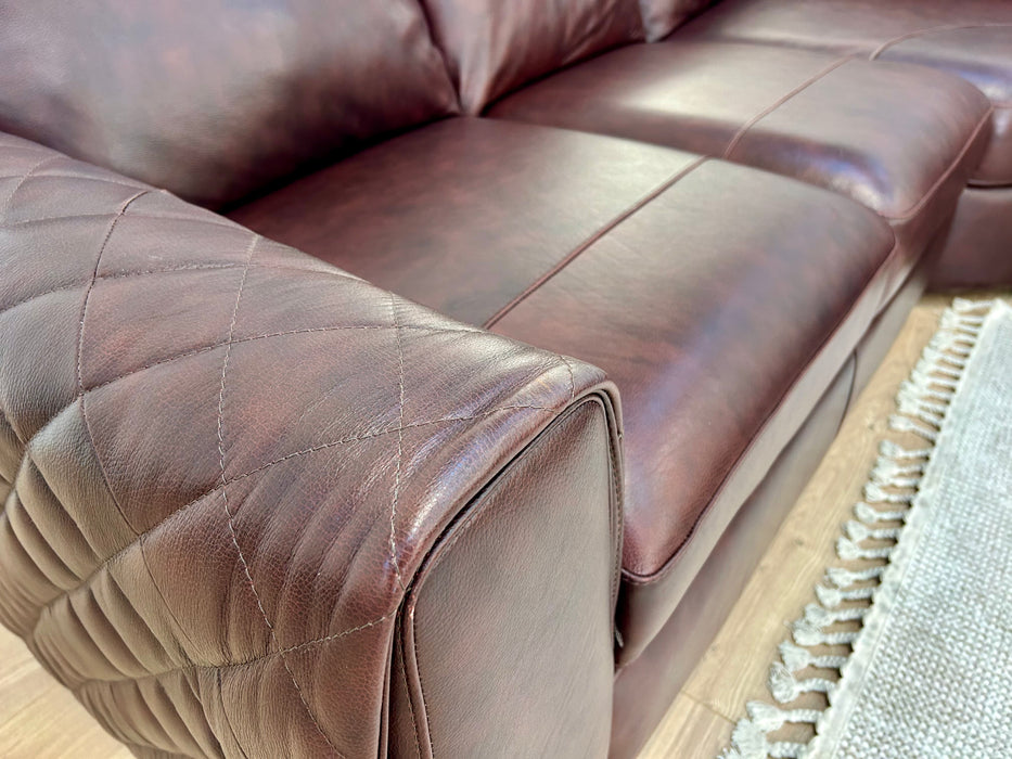 Mazzini 2 Corner 3 - Leather Sofa - Dakota Mid Brown