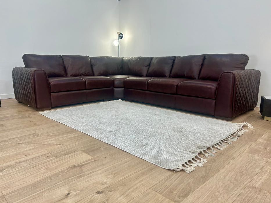 Mazzini 2 Corner 3 - Leather Sofa - Dakota Mid Brown