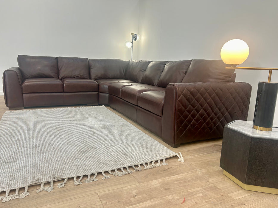 Mazzini 2 Corner 3 - Leather Sofa - Dakota Mid Brown