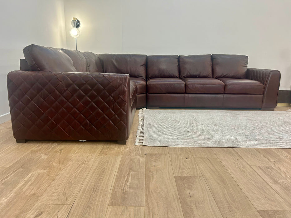 Mazzini 2 Corner 3 - Leather Sofa - Dakota Mid Brown