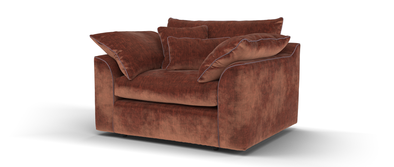 Sofology Georgio Fabric Loveseat Chair in Burgundy Mix