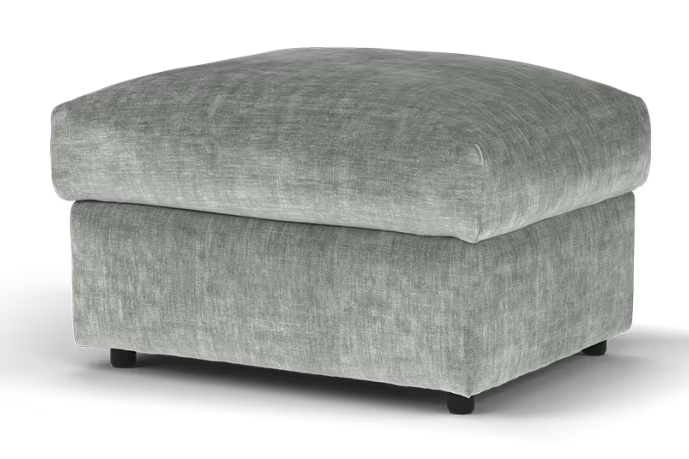 Sofology Georgio Fabric Designer Footstool in Pewter All Over