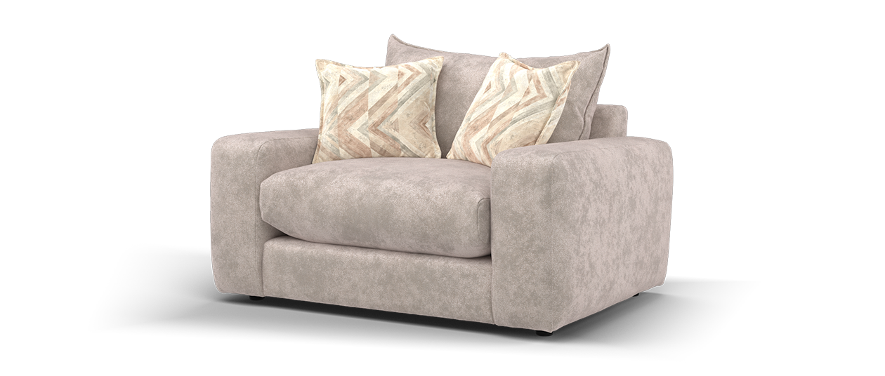 Sofology Haven Fabric Loveseat Chair in Pebble Mix