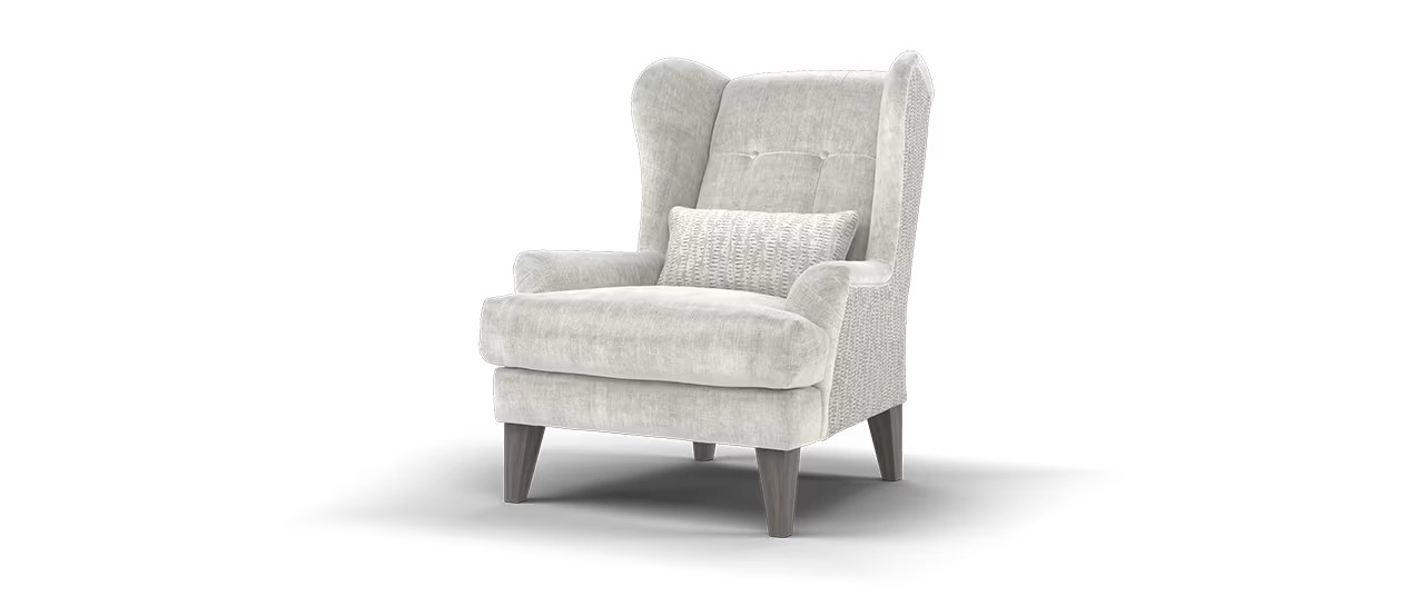Sofology Highgrove Fabric Accent Chair in Chenille Oyster Pebble Mix