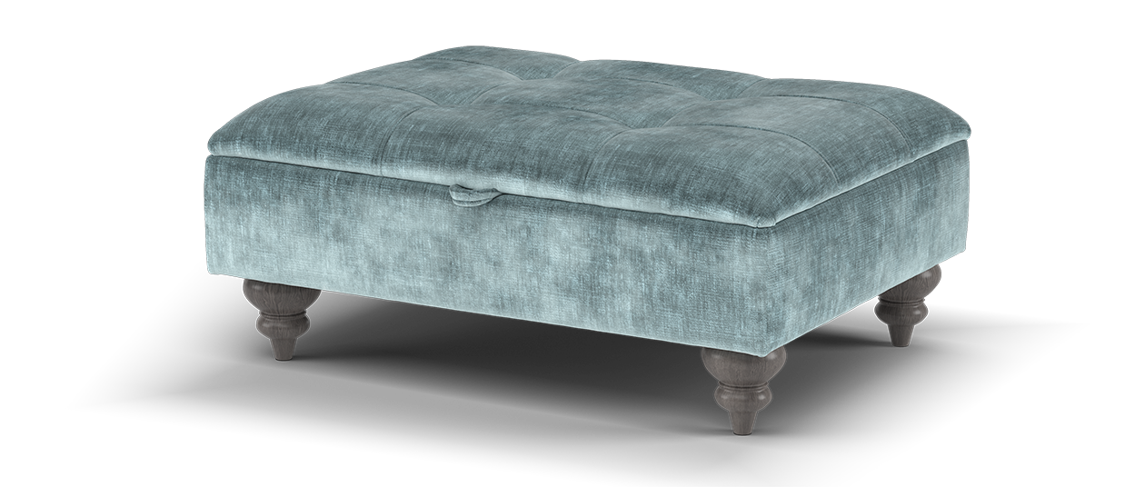 Sofology Highgrove Fabric Storage Footstool in Steel All Over