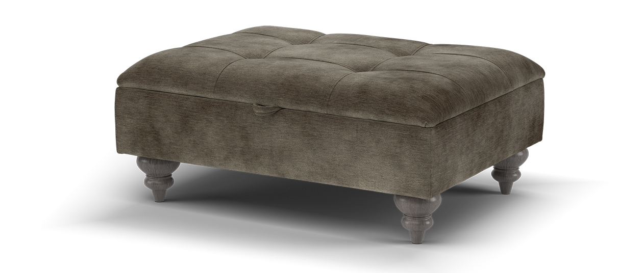 Sofology Highgrove Fabric Storage Footstool in Mole All Over