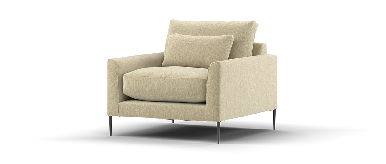 Sofology Hyde Park Fabric Chair in Global Oatmeal