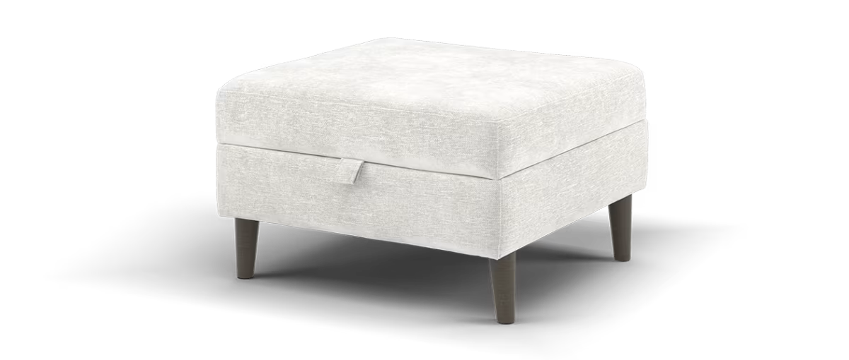 Sofology Hackney Fabric Storage Memory Foam Footstool in Linen Look Chenille Mist