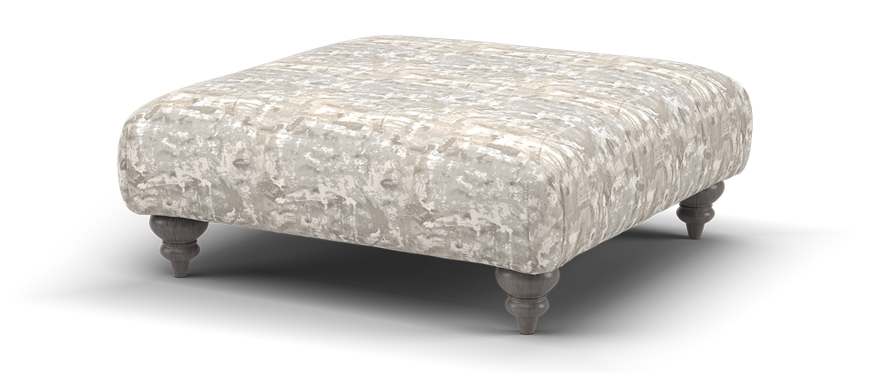 Sofology Highgrove Designer Fabric Footstool in Metallic Pebble