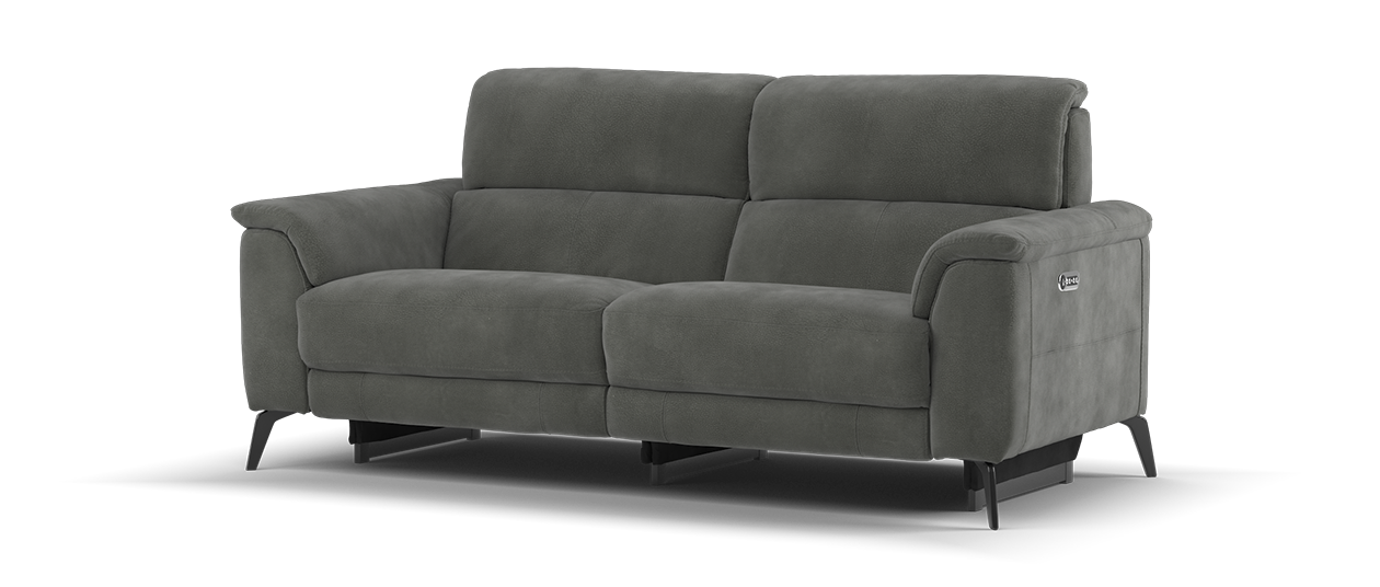 Sofology The Illinois 3 Seater Fabric Recliner Sofa in Lifestyle Mottled Charcoal