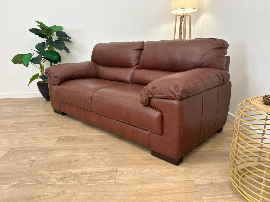 Santino 2 Seater - Leather Sofa - Hampshire Chestnut