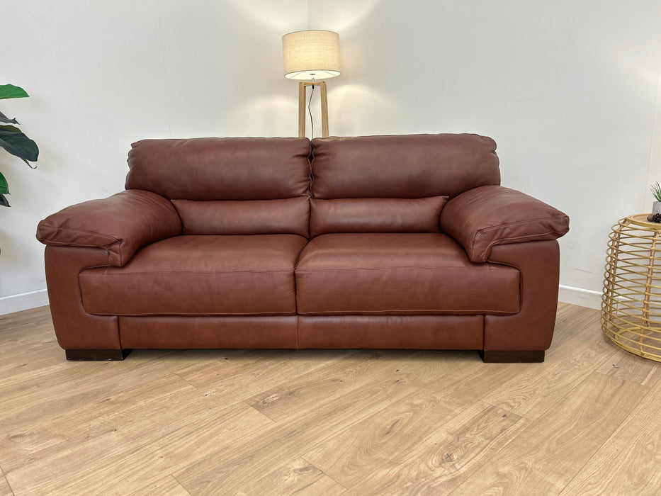 Santino 2 Seater - Leather Sofa - Hampshire Chestnut