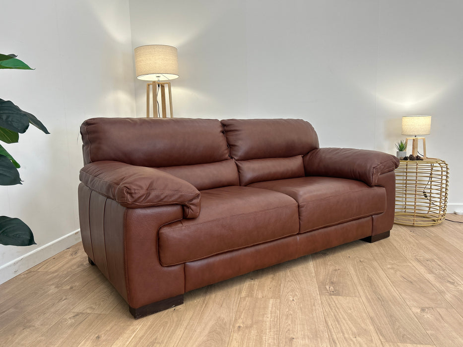 Santino 2 Seater - Leather Sofa - Hampshire Chestnut