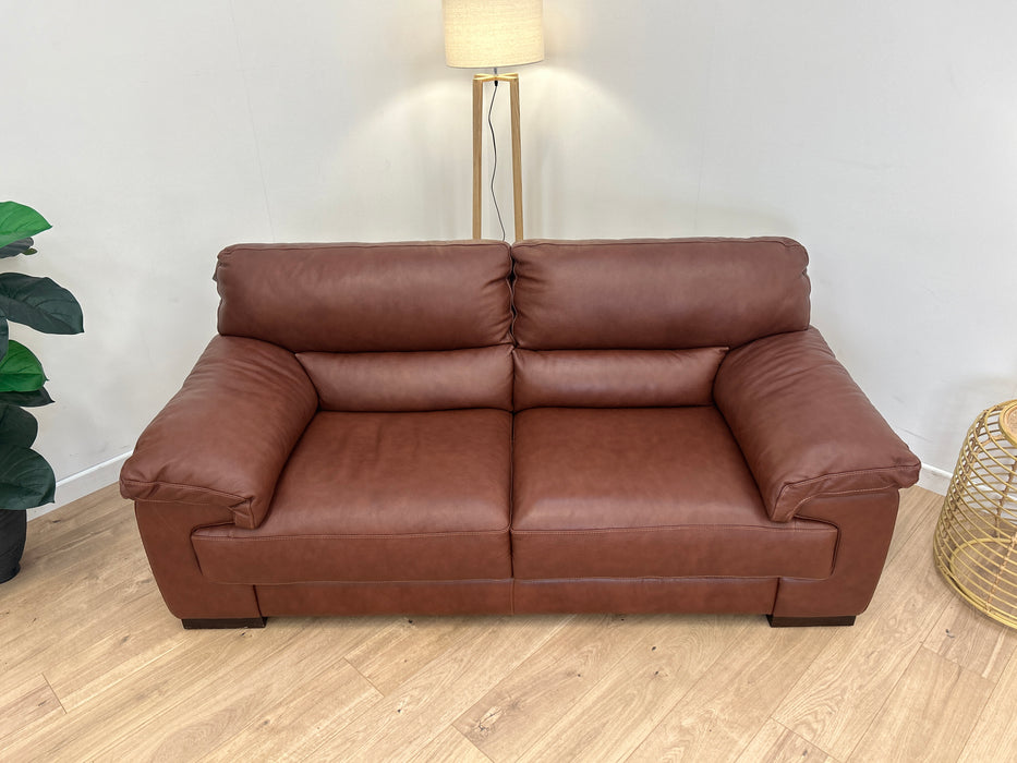 Santino 2 Seater - Leather Sofa - Hampshire Chestnut