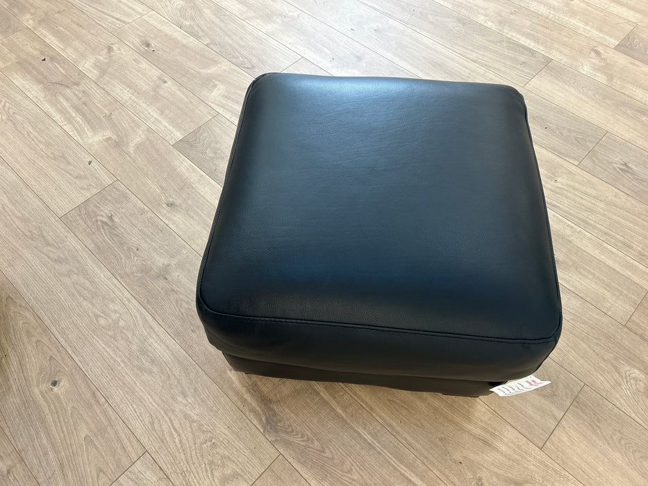 Santino Footstool - Leather - Hampshire Black