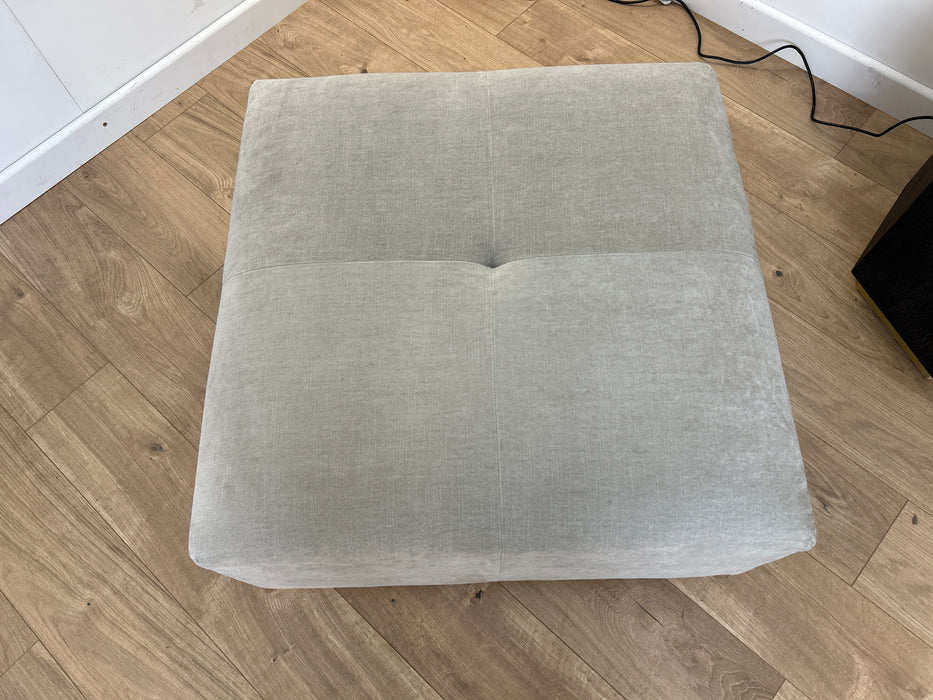 Strato Designer Footstool-  Soft Chenille Linen All Over