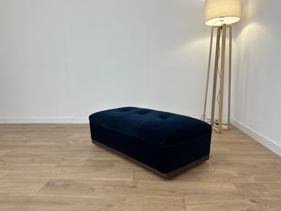 Weekend Footstool - Leather - Biba Indigo